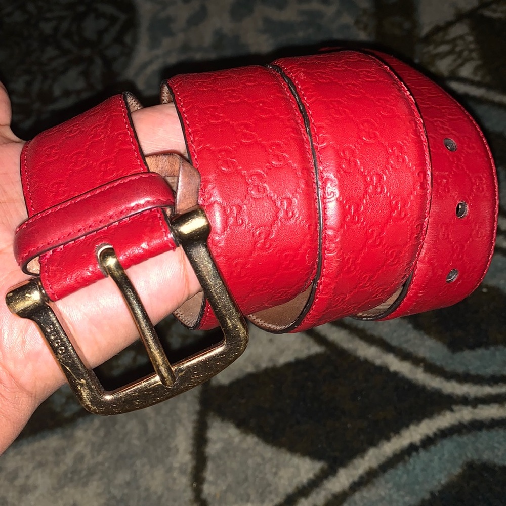 Authentic red/burgundy Gucci belt